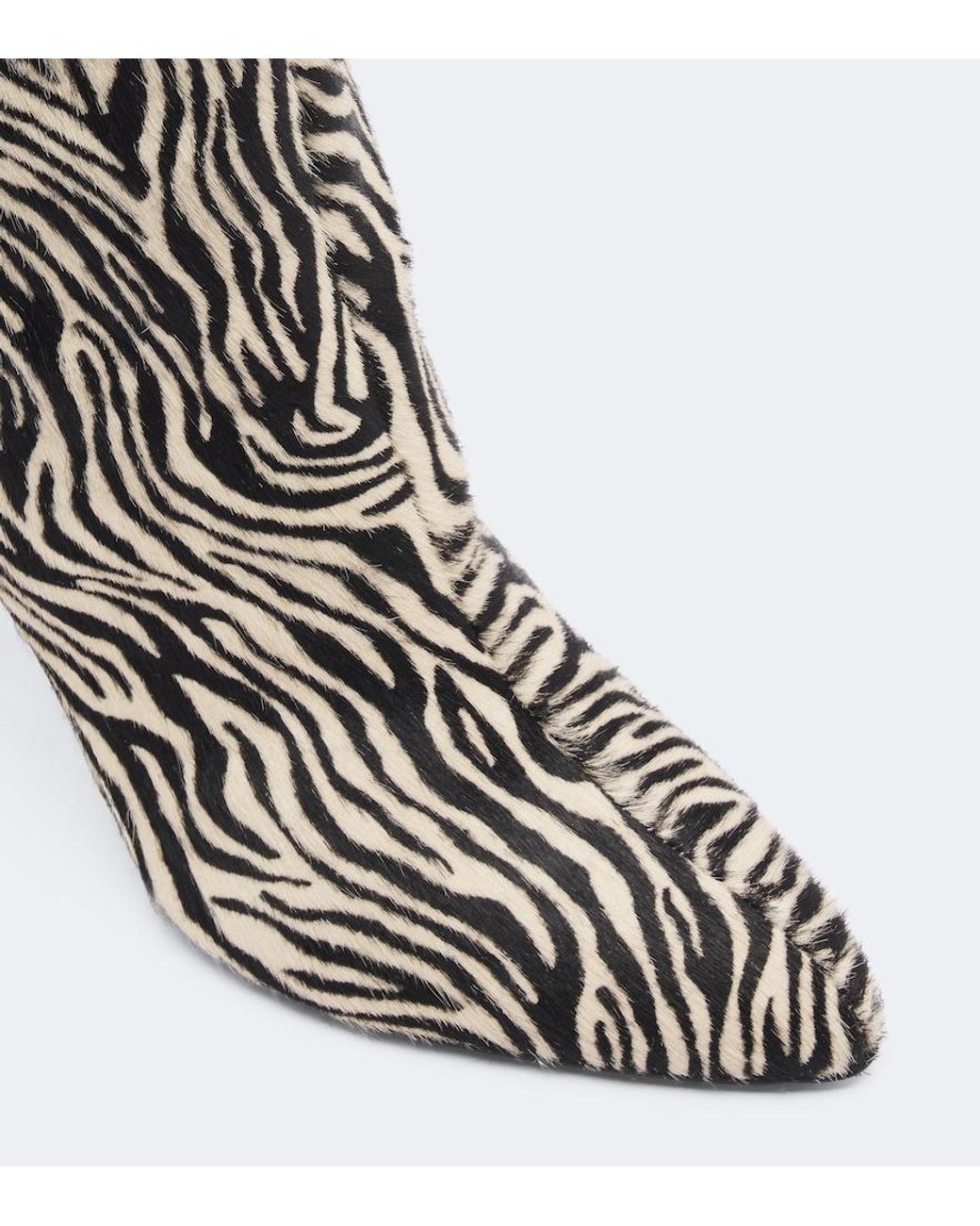 Isabel Marant Black Jany Zebra-Print Calf Hair Knee-High Boots