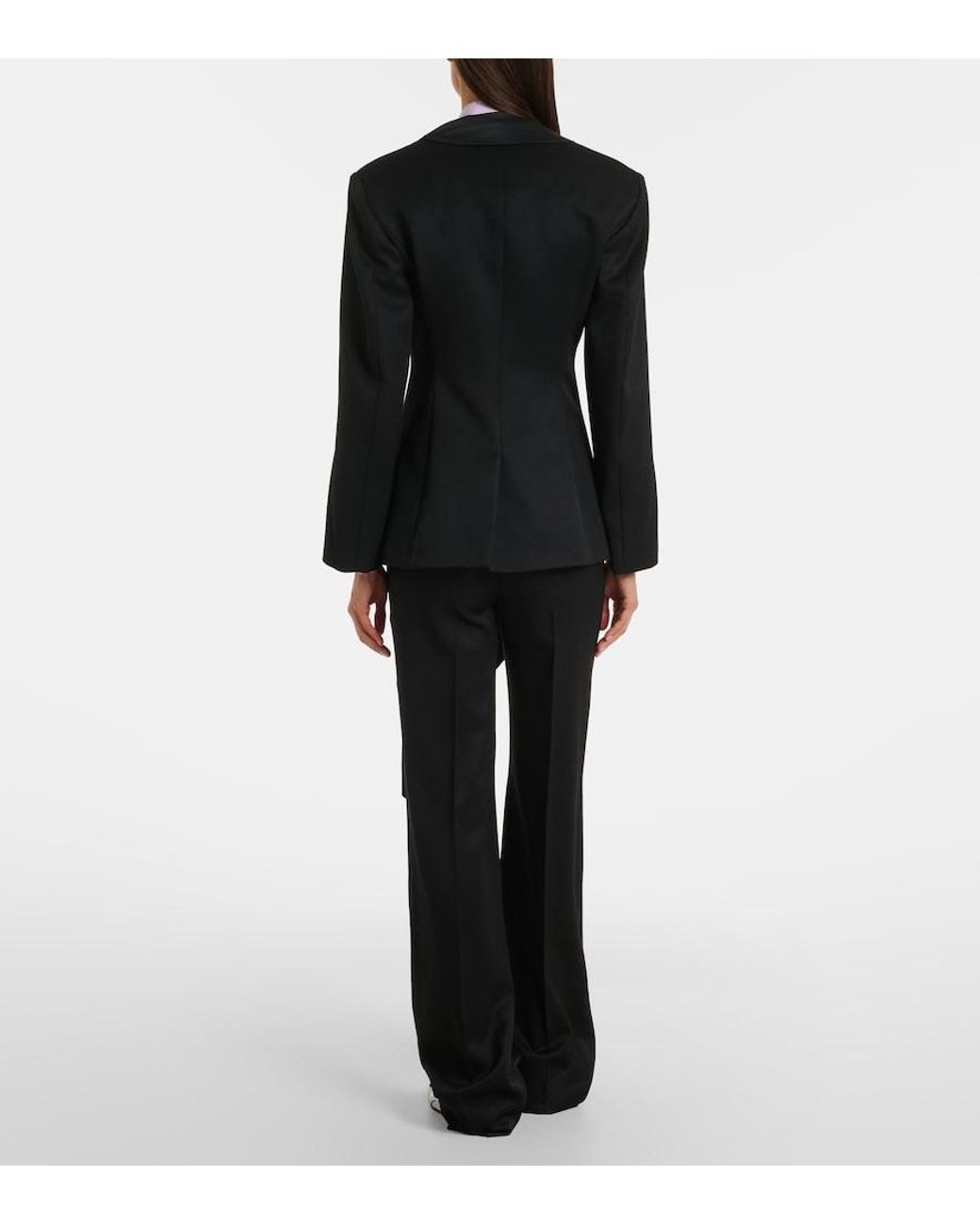 The Attico Black Virgin Wool Wide-Leg Pants