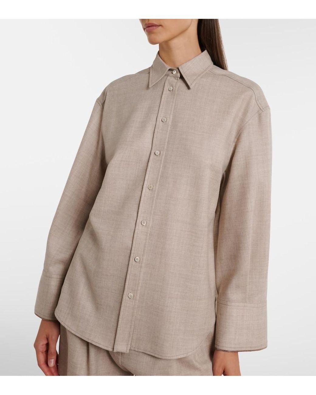 Brunello Cucinelli Brown Virgin Wool Shirt