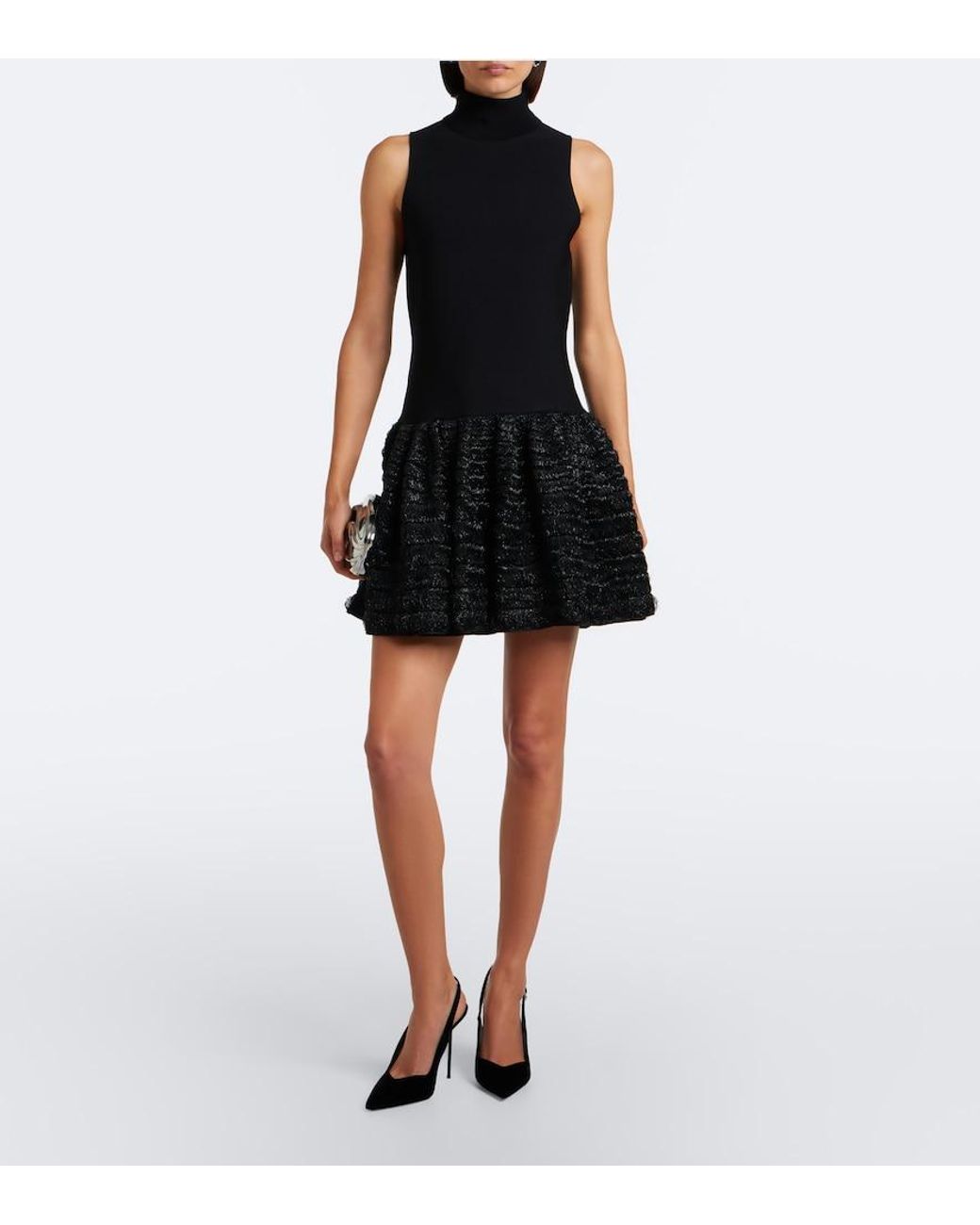 Jonathan Simkhai Black Savine Lame Minidress