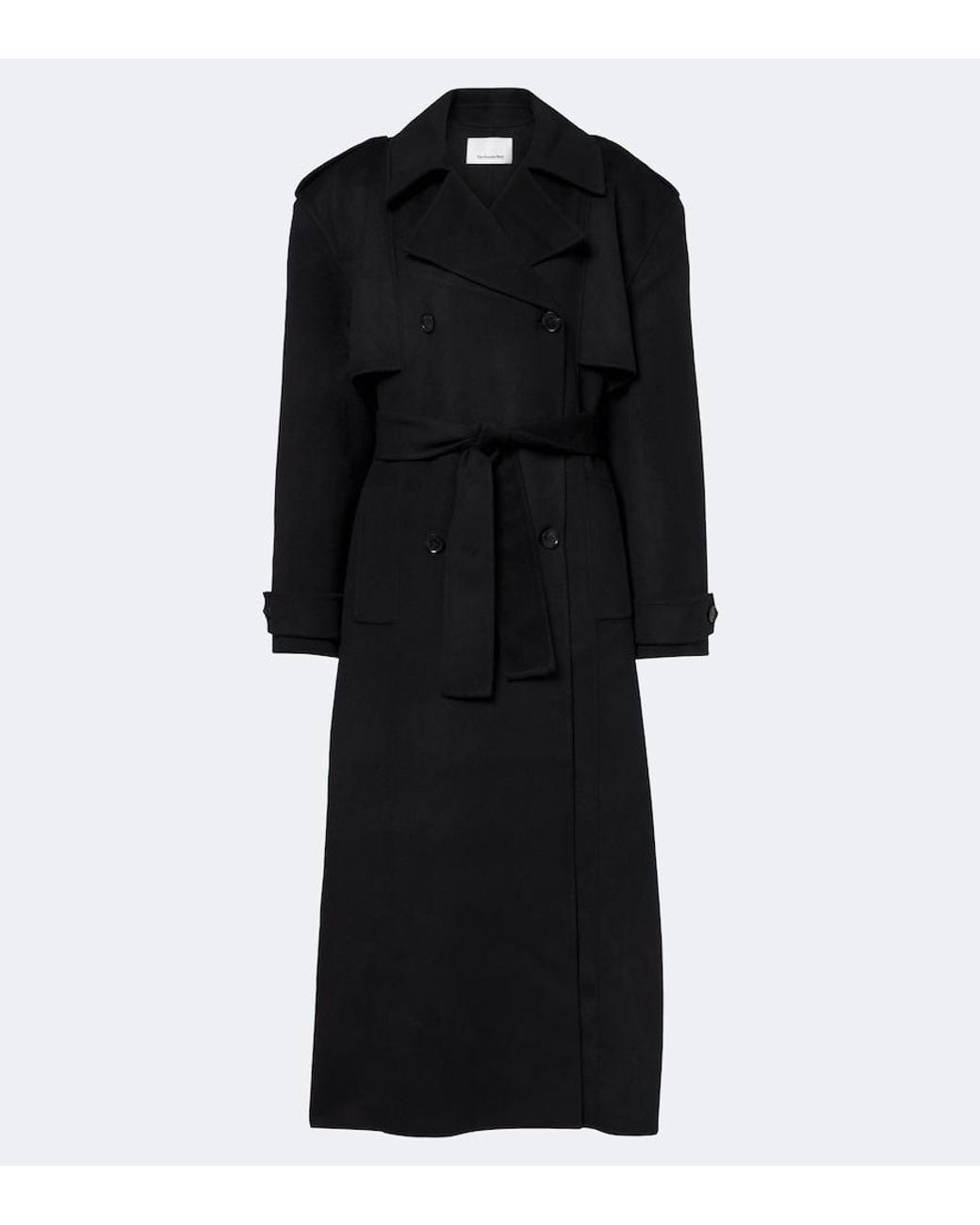 Frankie Shop Black Nikola Padded Wool And Cashmere Trench Coat