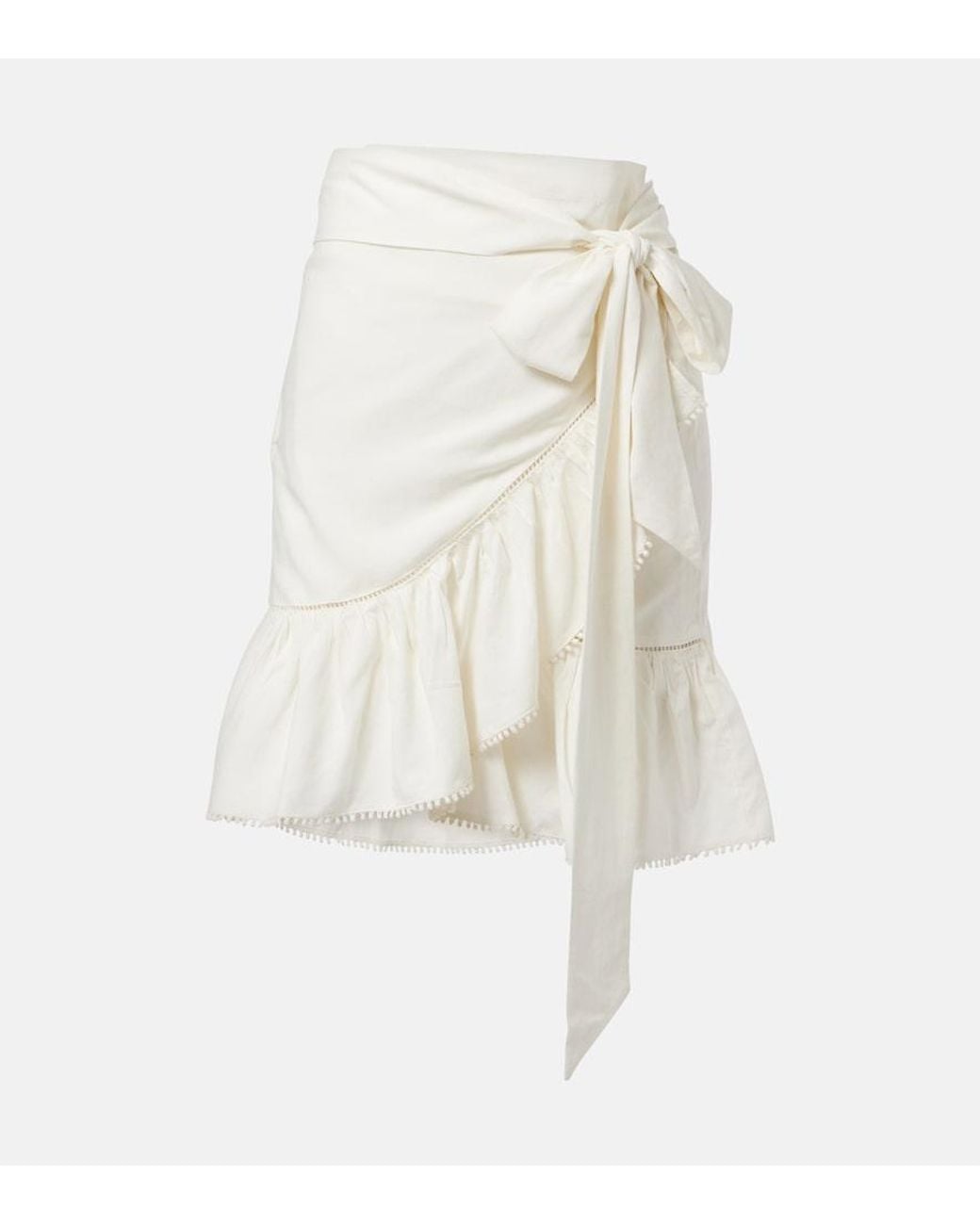 Isabel Marant White Mempster Ruffled Wrap Skirt