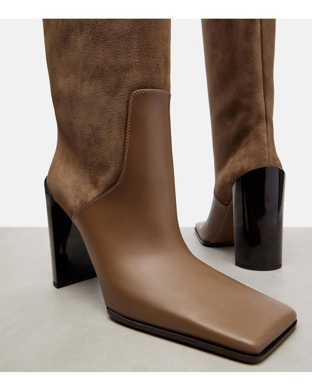 Alaïa Brown Leather Knee-High Boots