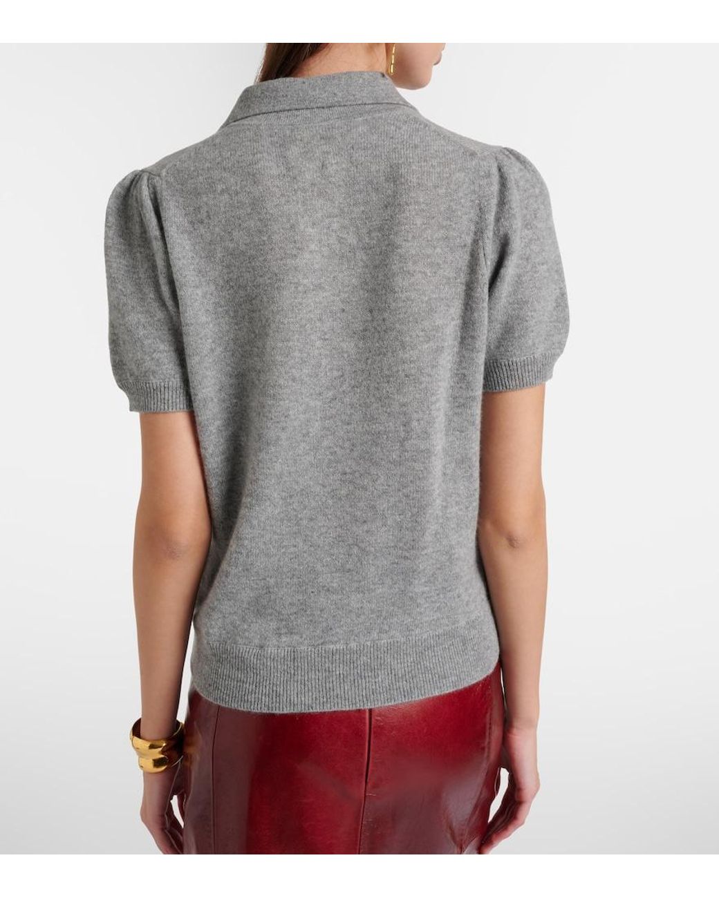 Jardin Des Orangers Gray Cashmere Polo Sweater