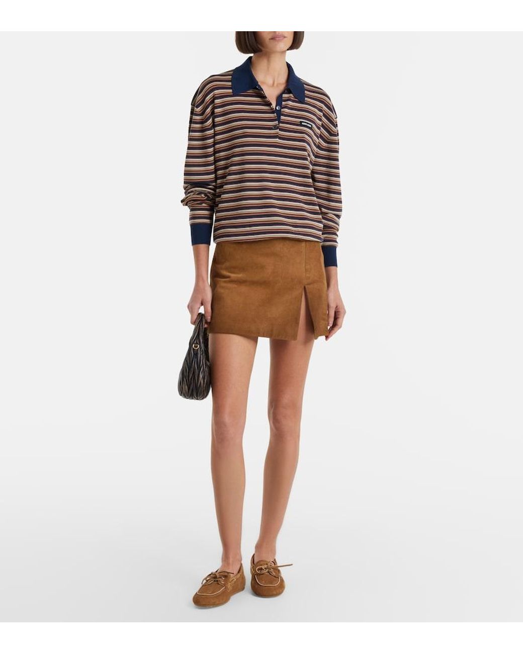 Miu Miu Multicolor Striped Virgin Wool Polo Sweater