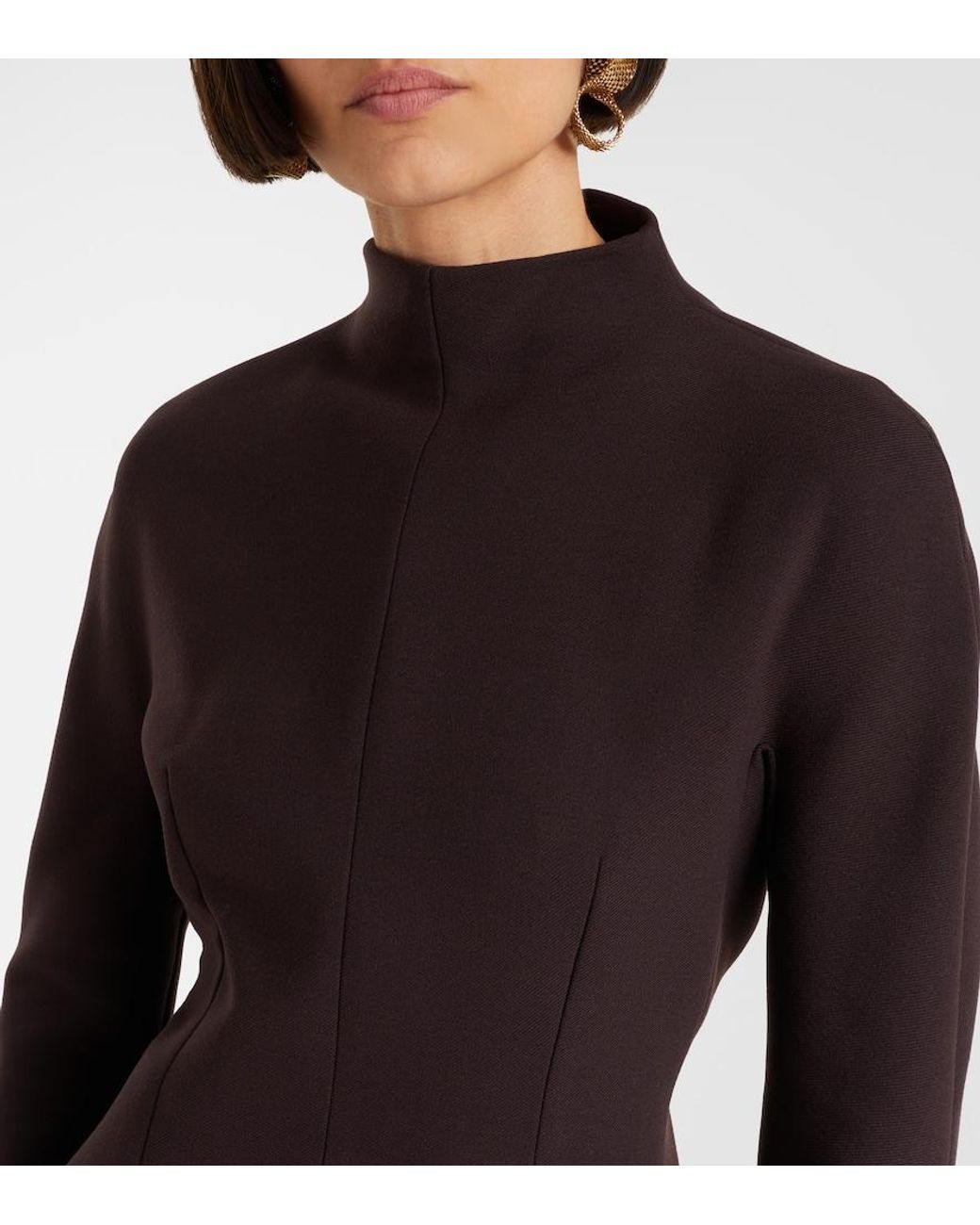 Sportmax Black Peplum Gabardine Minidress