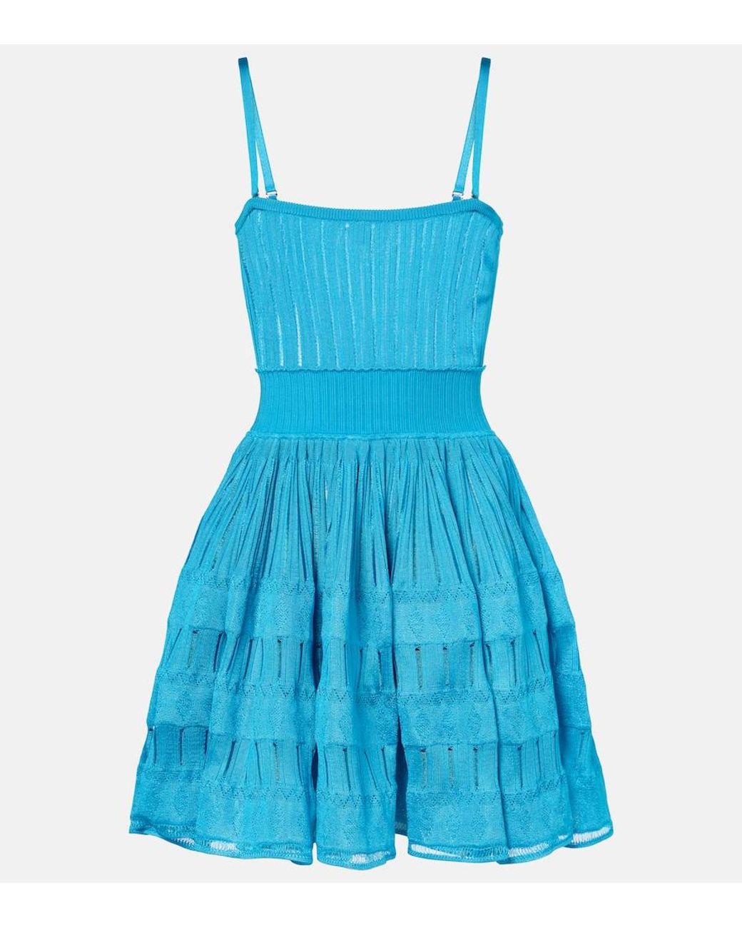 Alaïa Blue Knitted Minidress
