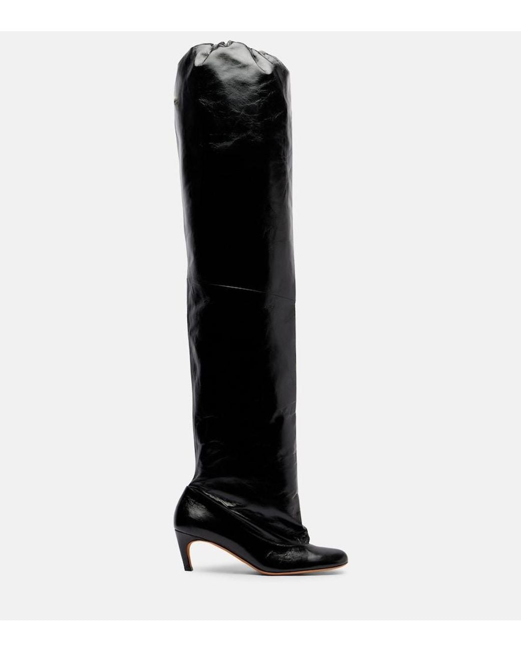 Proenza Schouler Black Uma 60 Leather Over-The-Knee Boots