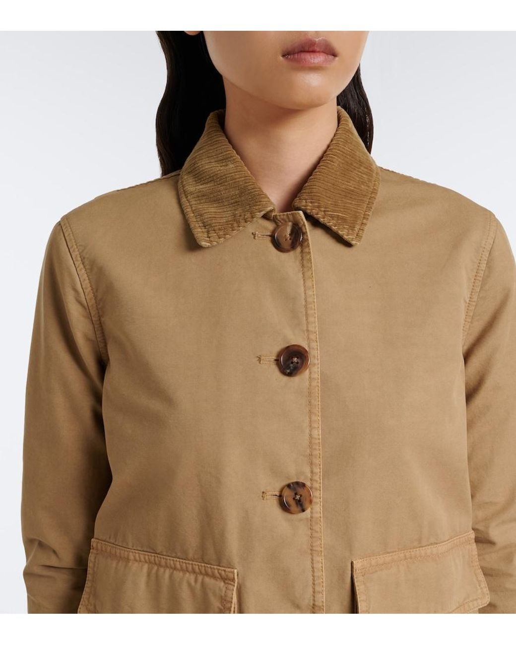 The Row Natural Benka Corduroy-Trimmed Cotton Jacket