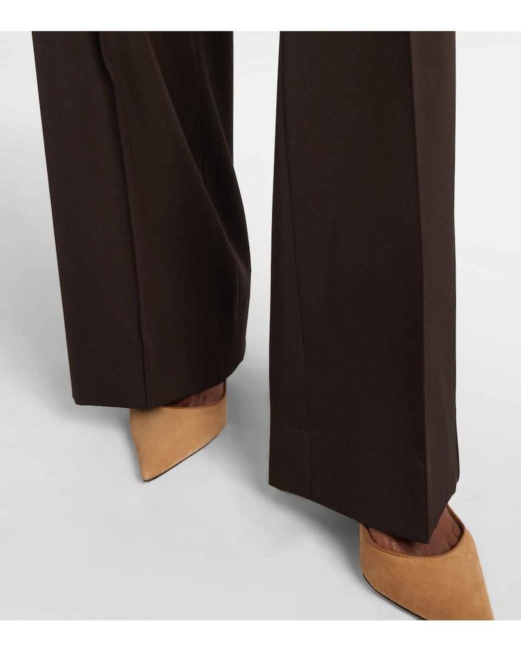 Dolce & Gabbana Black Virgin Wool Wide-Leg Pants