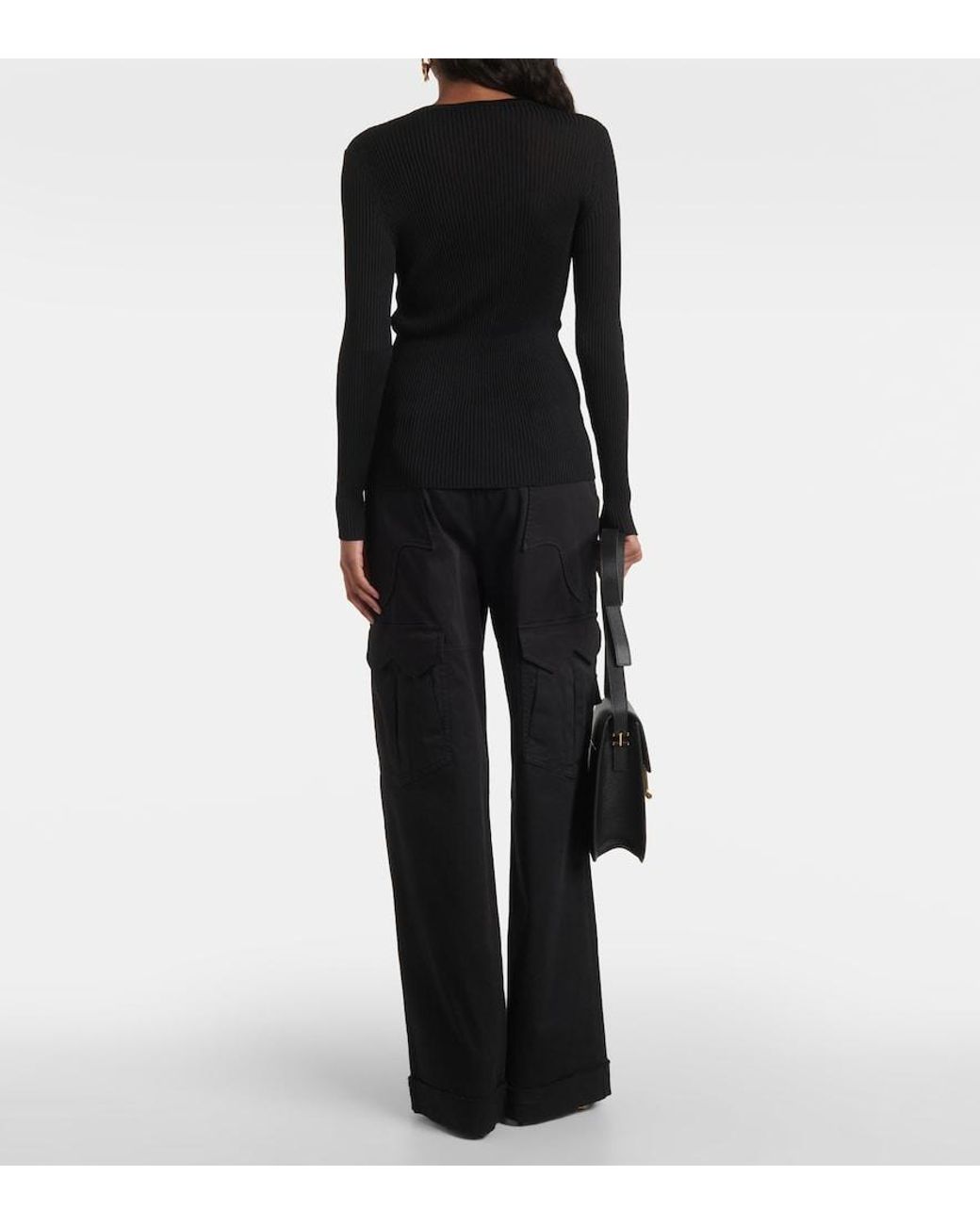 Tom Ford Black Ribbed-Knit Cardigan
