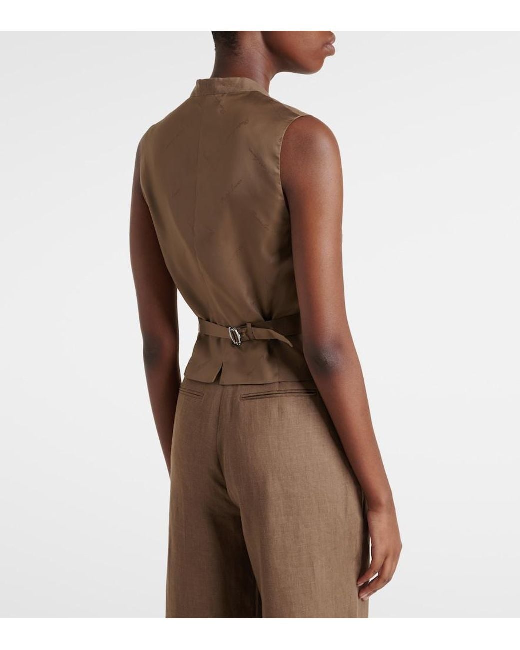 Ralph Lauren Green Jaiden Linen Vest