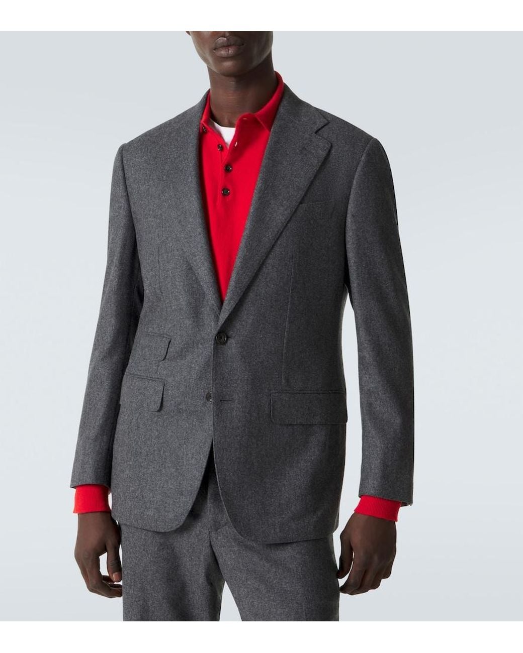 Thom Sweeney Blue Wool Flannel Suit for men