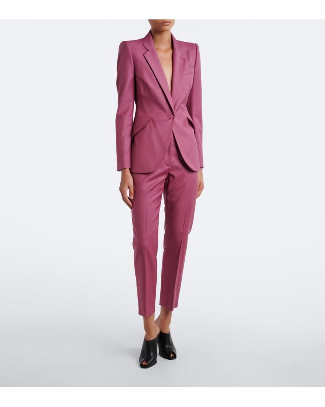 McQueen Purple Wool Gabardine Blazer