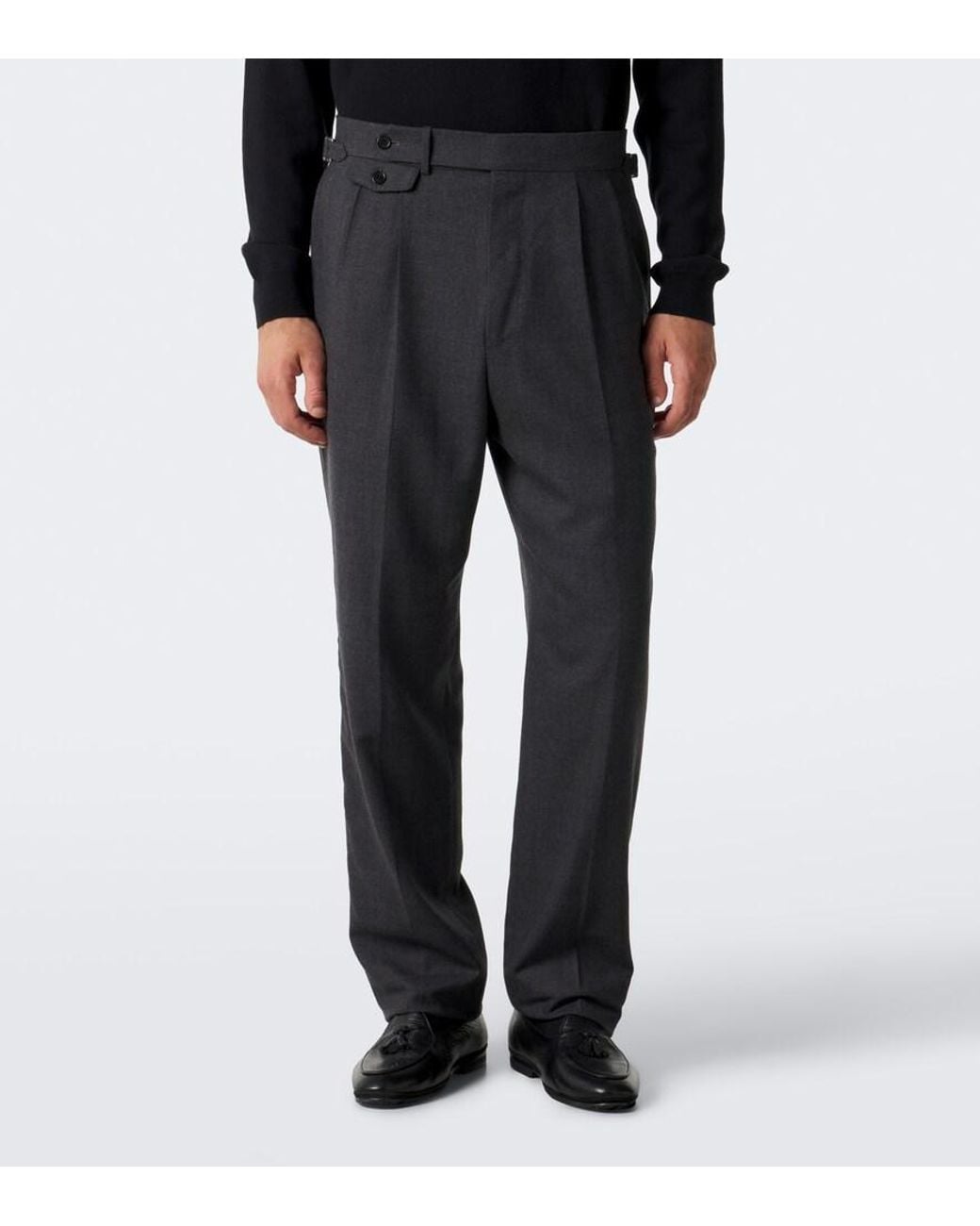 Dunhill Gray Wool And Cashmere Straight Pants for men