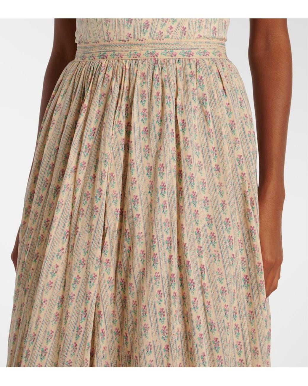Polo Ralph Lauren Natural Floral Cotton Midi Skirt