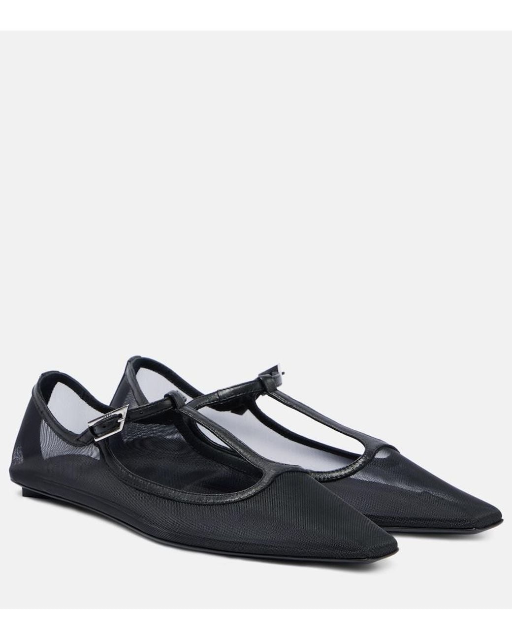 The Attico Black Juno Ballet Flats