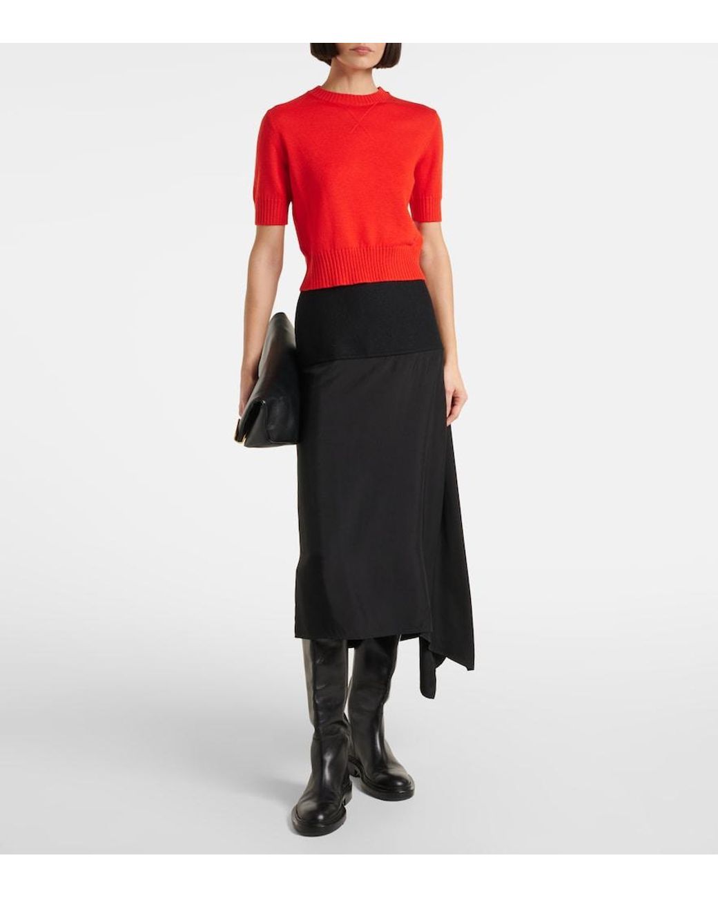 Jil Sander Orange Virgin Wool Top