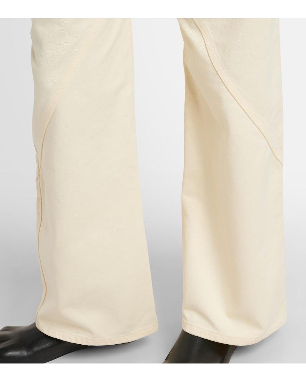 J.W. Anderson Natural Twisted High-Rise Wide-Leg Jeans