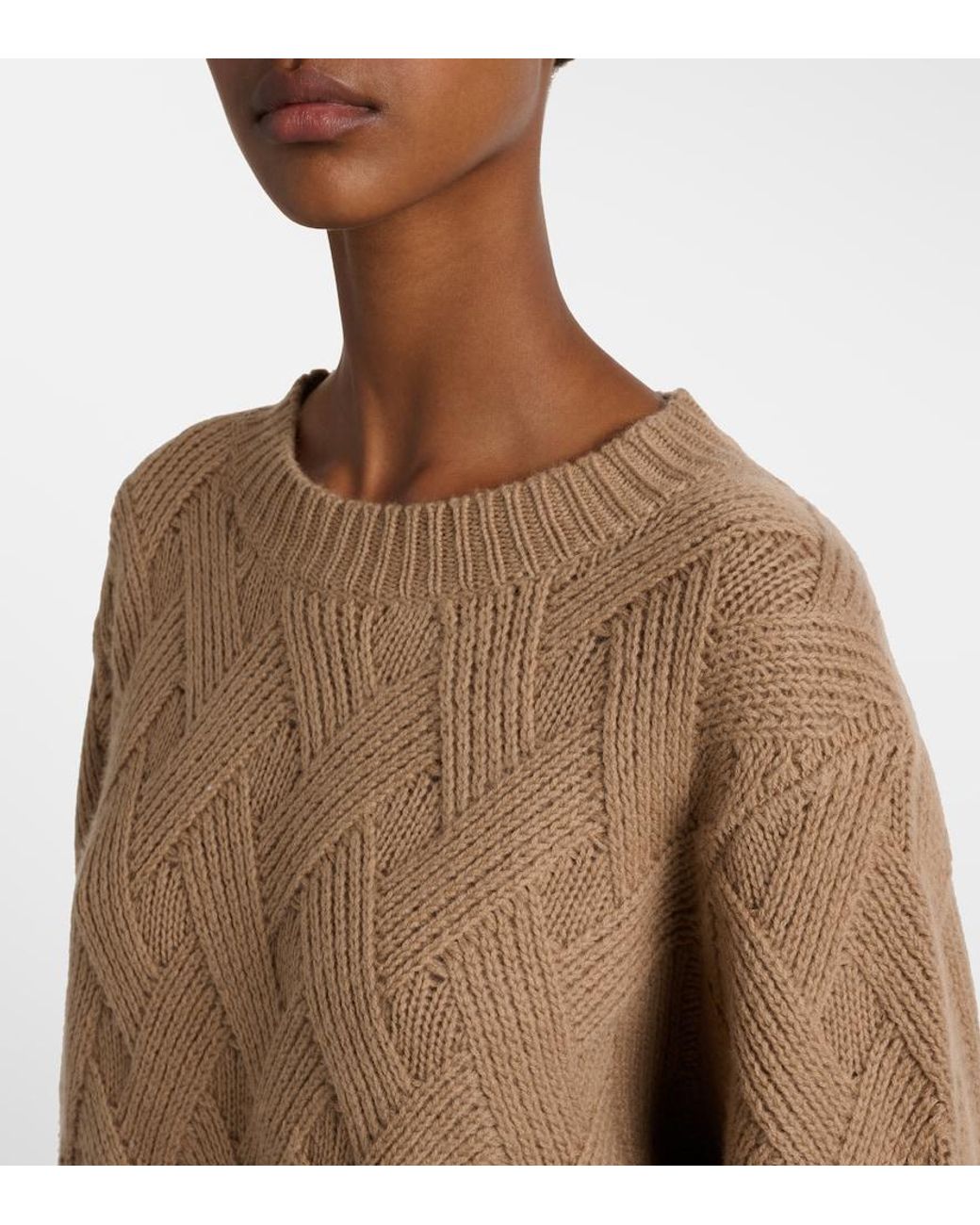 Jardin Des Orangers Brown Oversized Wool And Cashmere Sweater