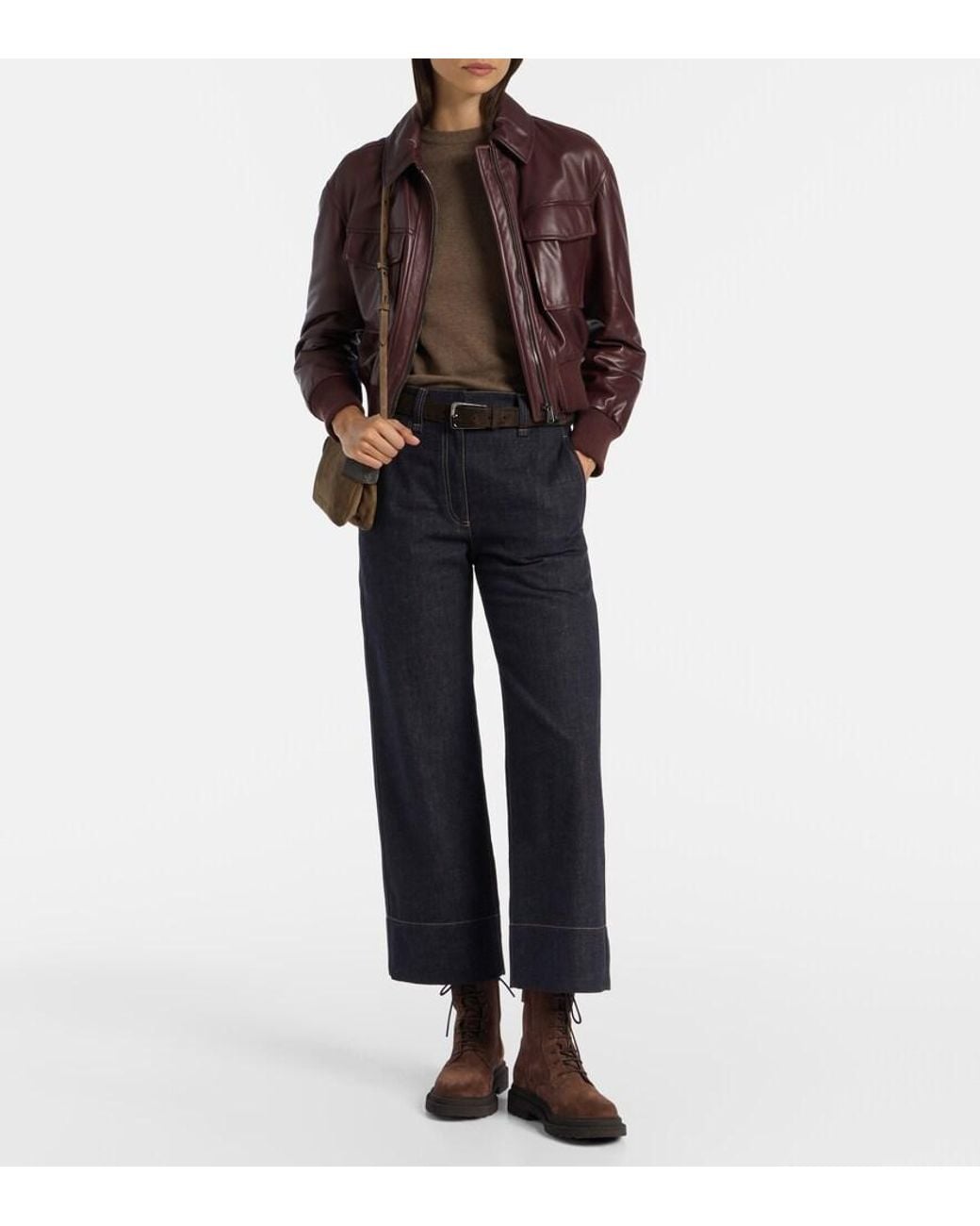 Brunello Cucinelli Brown Monili Suede Ankle Boots