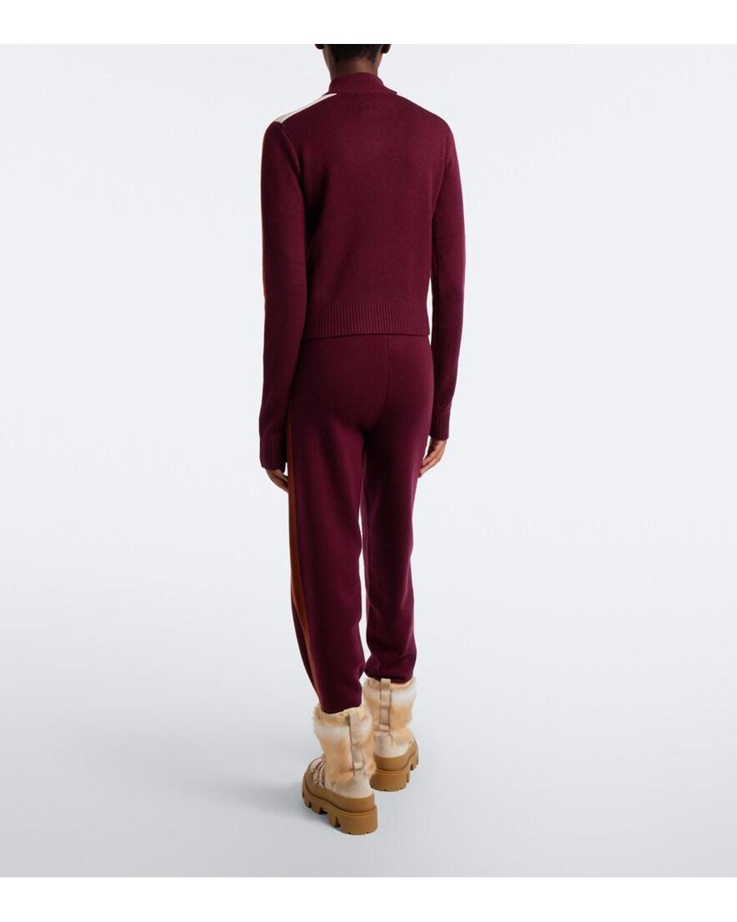 Perfect Moment Purple La Tour Knitted Wool-Blend Sweatpants
