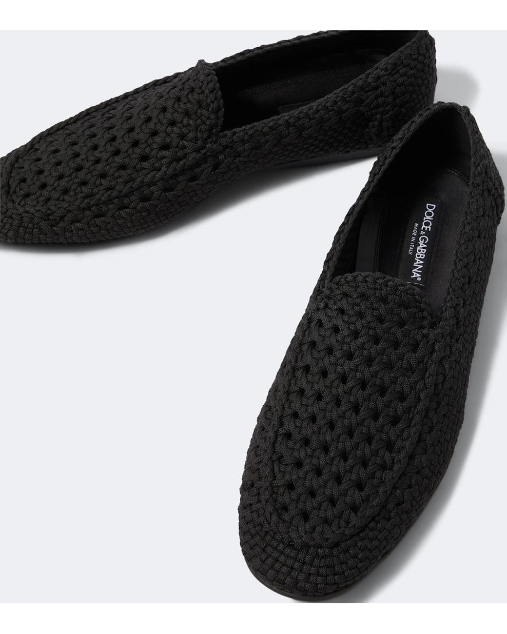 Dolce & Gabbana Black Woven Loafers for men