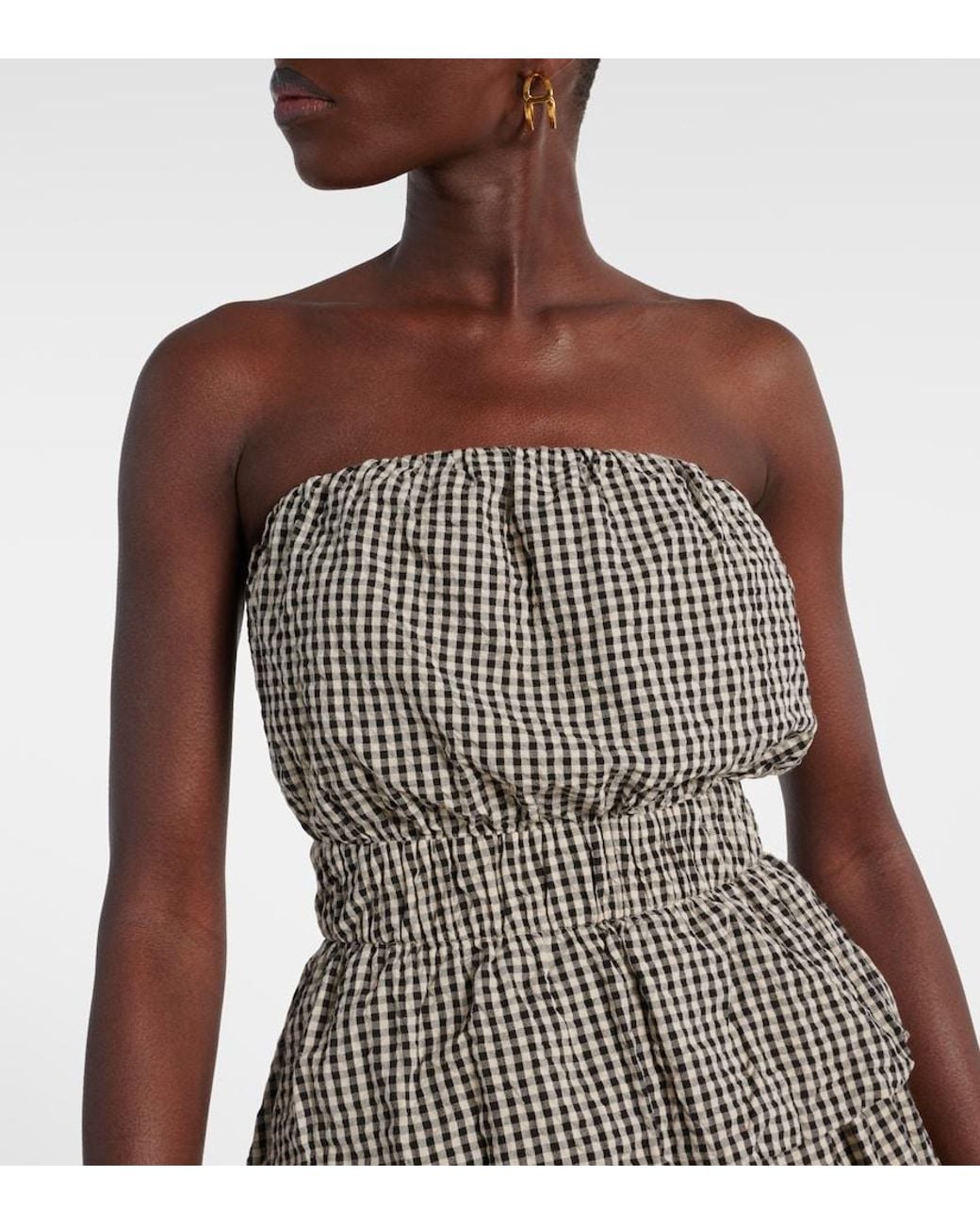 Posse Black Aurelia Gingham Cotton Top