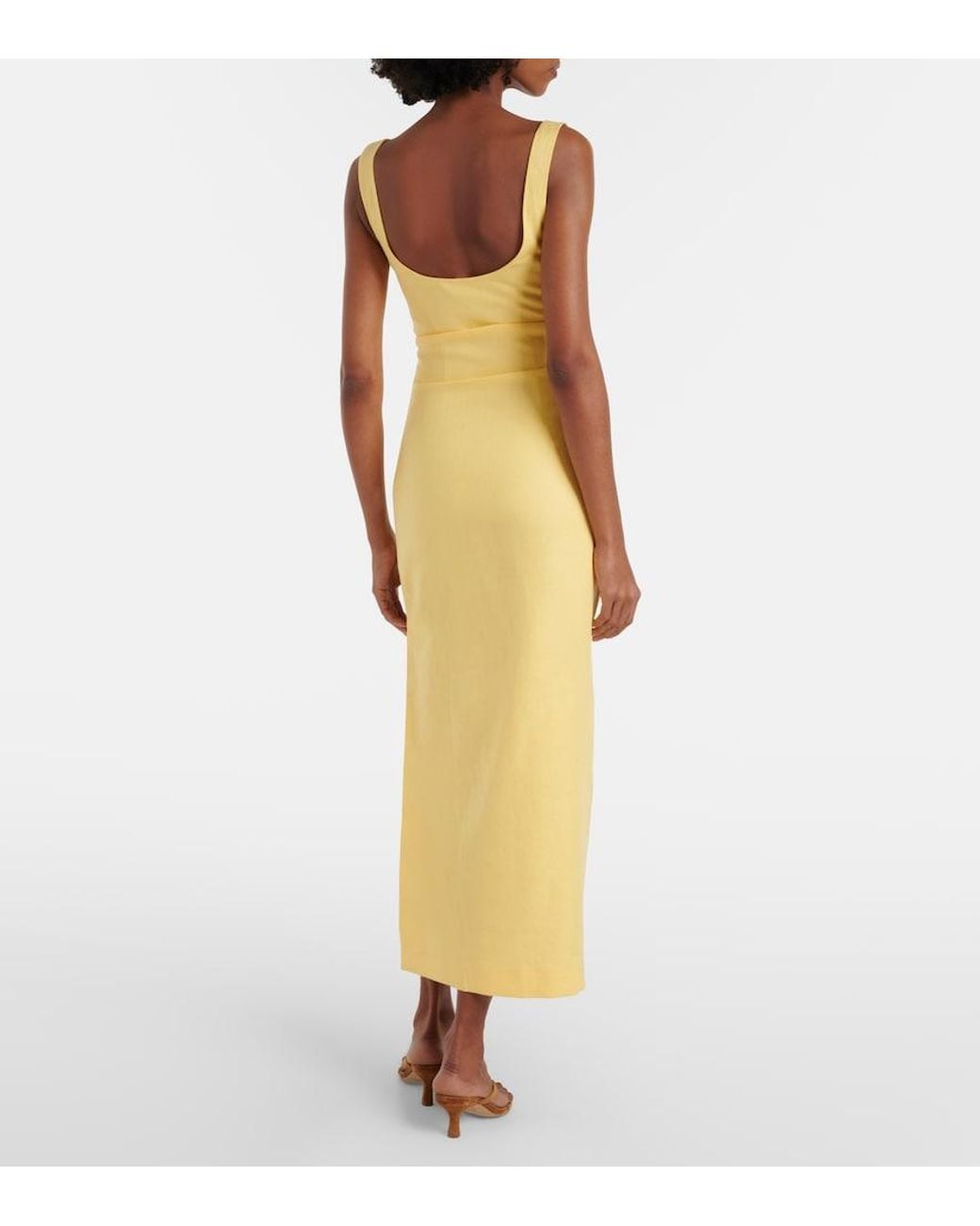 Sir Yellow Linen Midi Dress