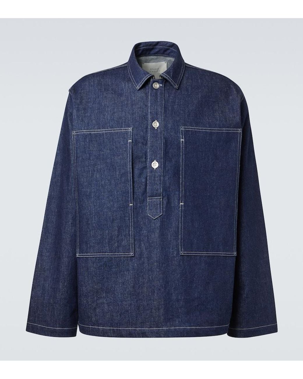 Studio Nicholson Blue X Aaron Levine York Denim Shirt for men