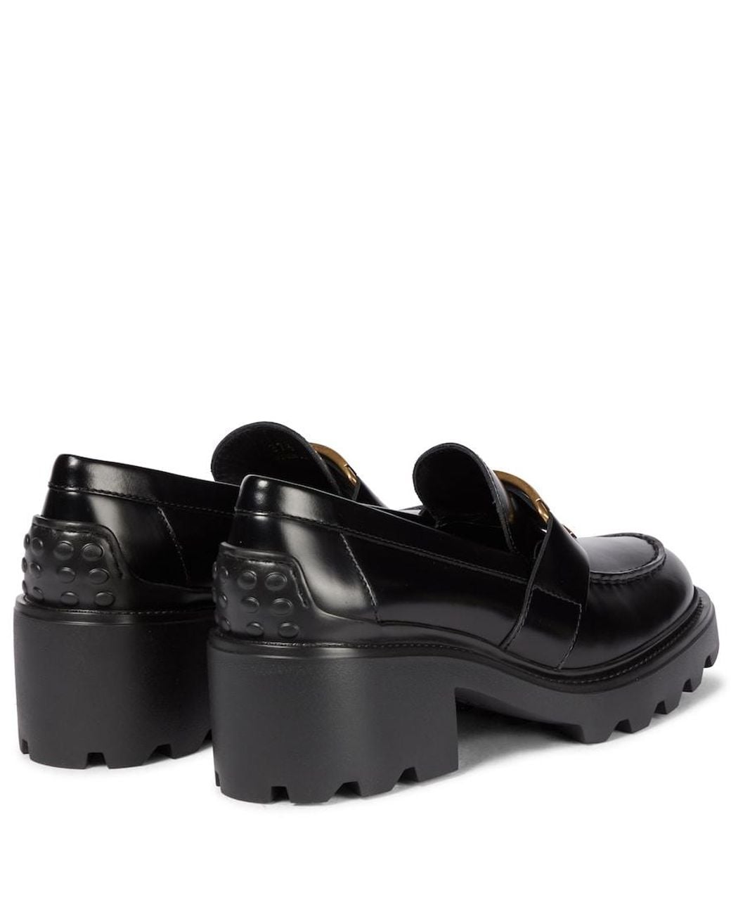 Tod's Black Mid Heel Loafers