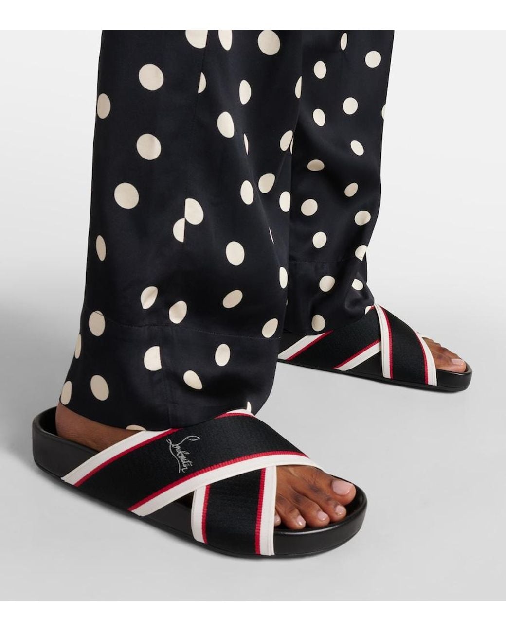 Christian Louboutin Black Hot Cross Bizz Sandal