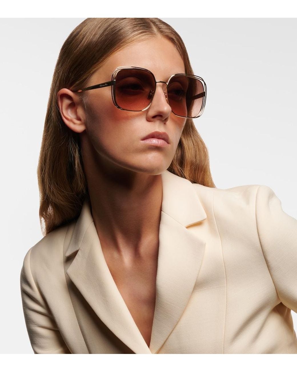 Dior Pink Fildior S1U Square Sunglasses
