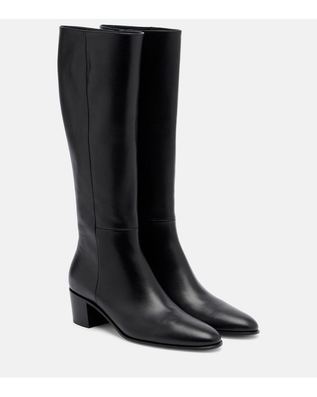 Gianvito Rossi Black Spencer Knee-High Leather Boots
