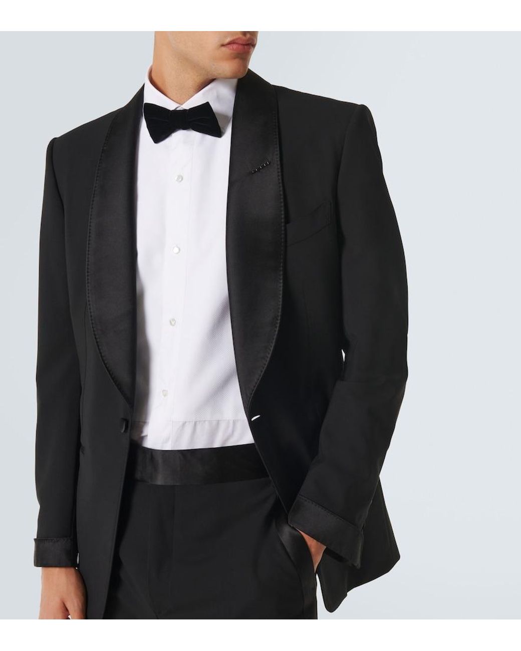 Zegna White Cotton Tuxedo Shirt for men