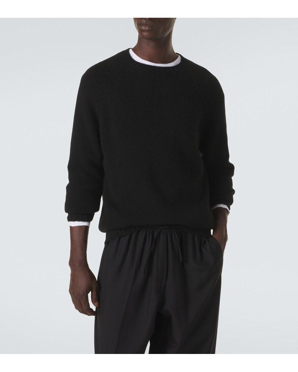 Umit Benan Black Milano Cashmere Sweater for men