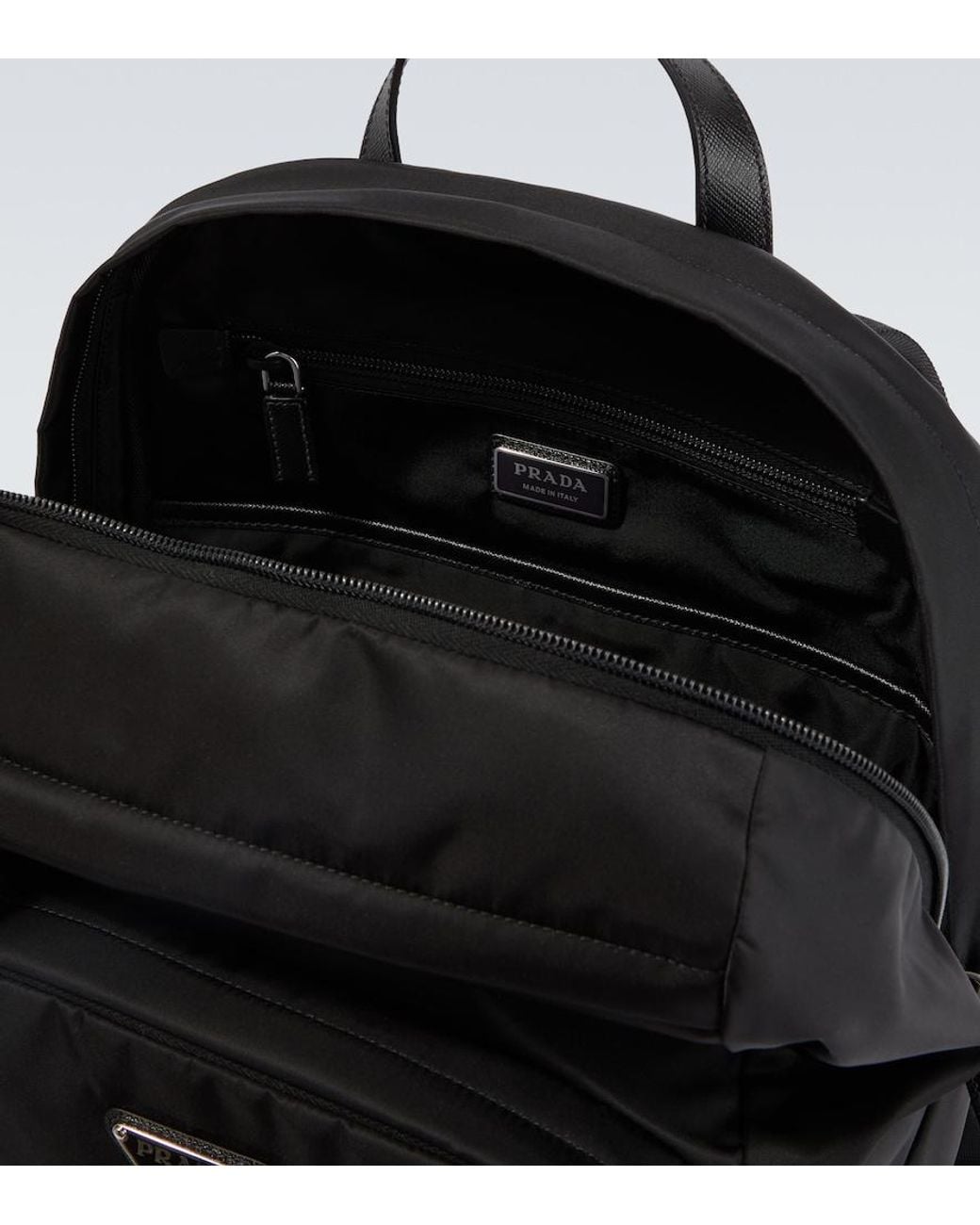Prada Black Re-Nylon Logo Backpack for men