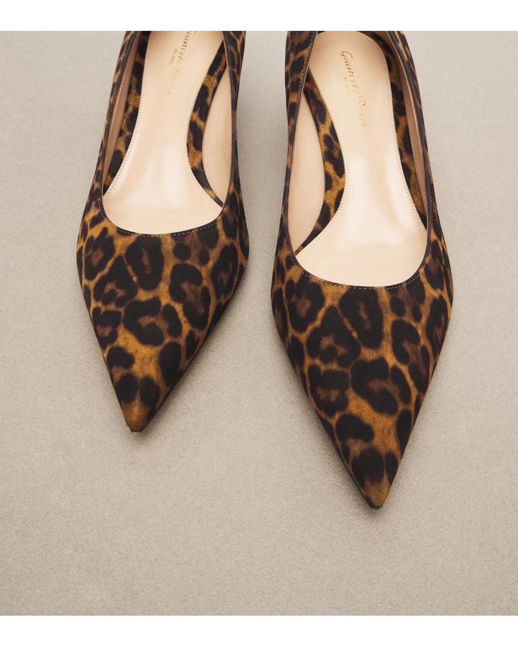 Gianvito Rossi Brown Aylin Leopard-Print Suede Pumps
