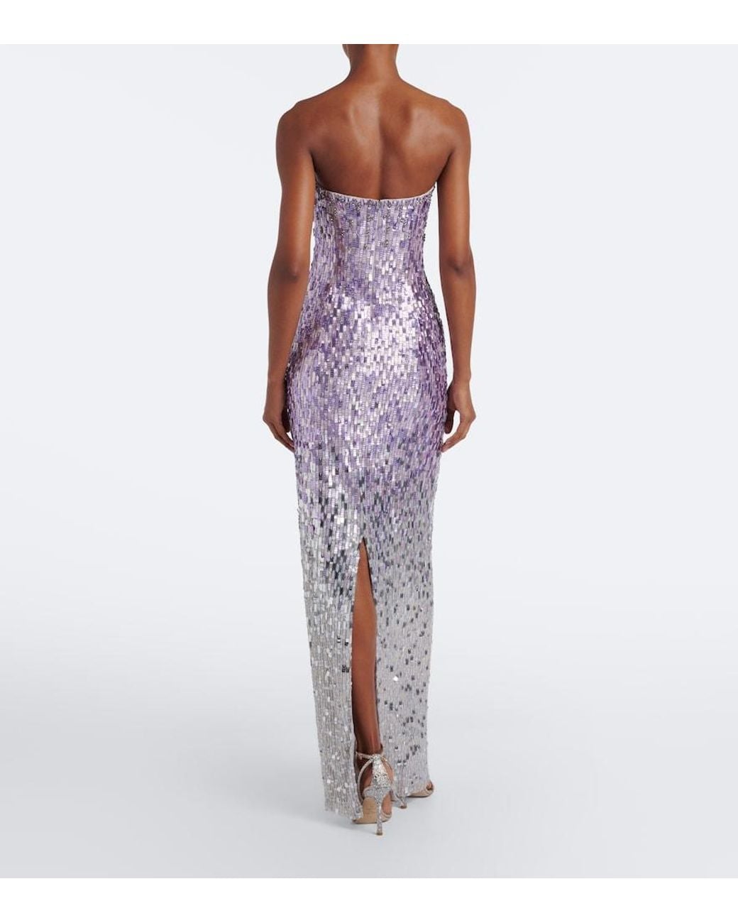Jenny Packham Purple Lucille Sequined Strapless Gown