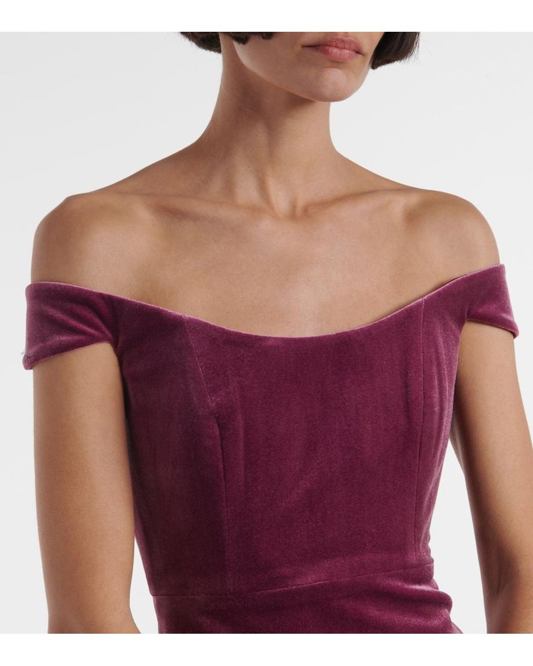 Alex Perry Purple Off-Shoulder Bustier Dress