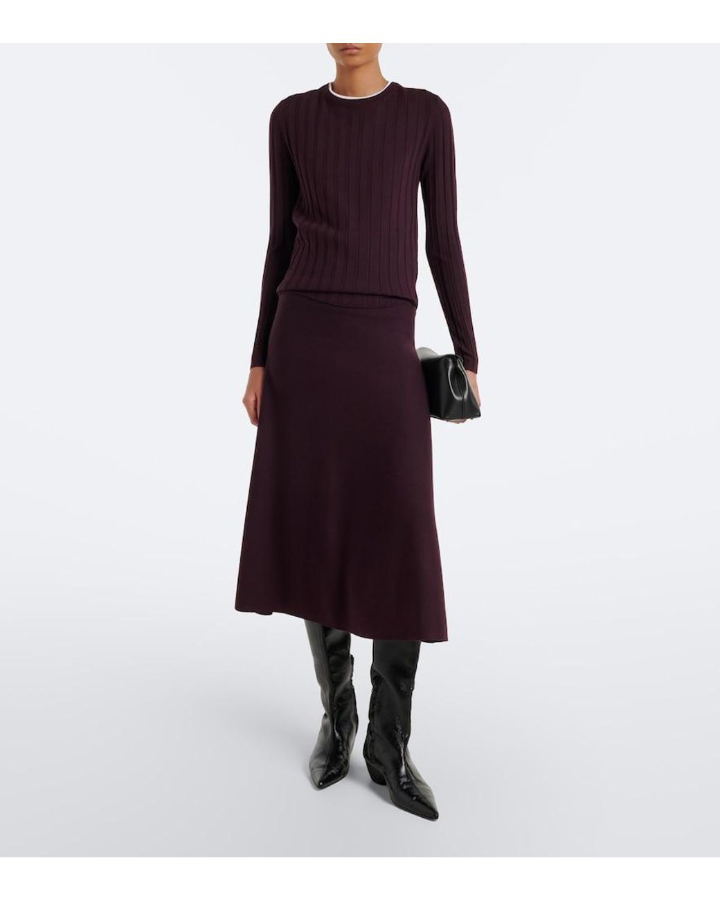 Jardin Des Orangers Purple Ribbed-Knit Virgin Wool Sweater