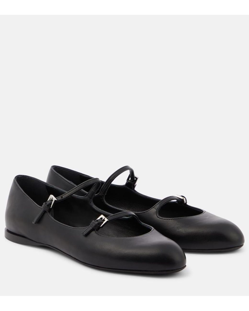 MAX MARA 靴 フラット Circus leather Mary Jane flats928691 max-mara-black-Circus-Leather-