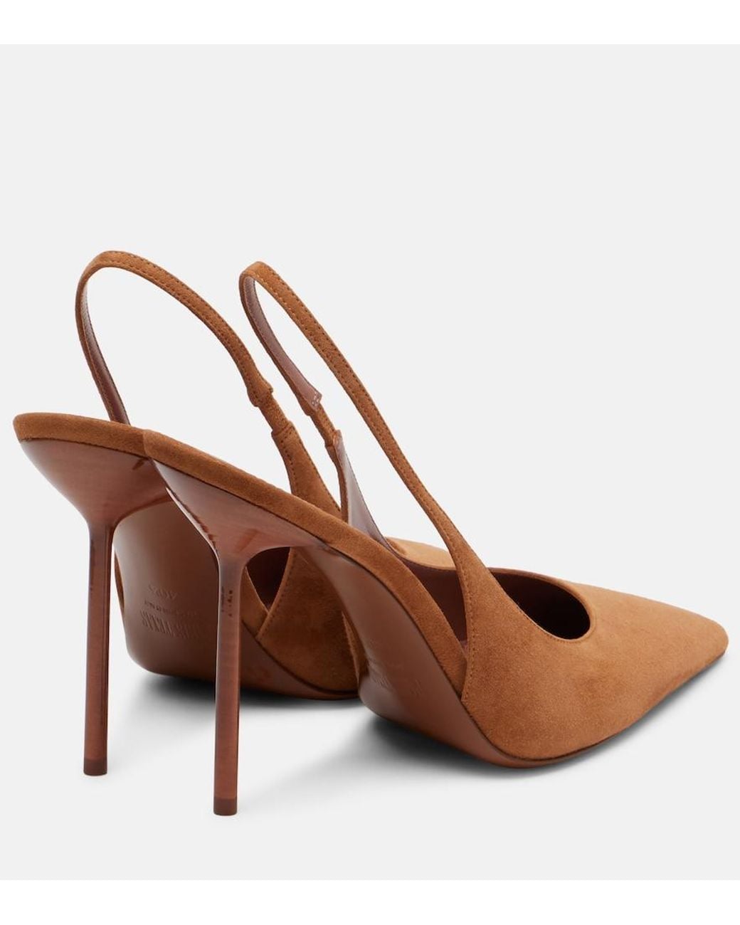 Paris Texas Brown Lidia 105 Suede Slingback Pumps