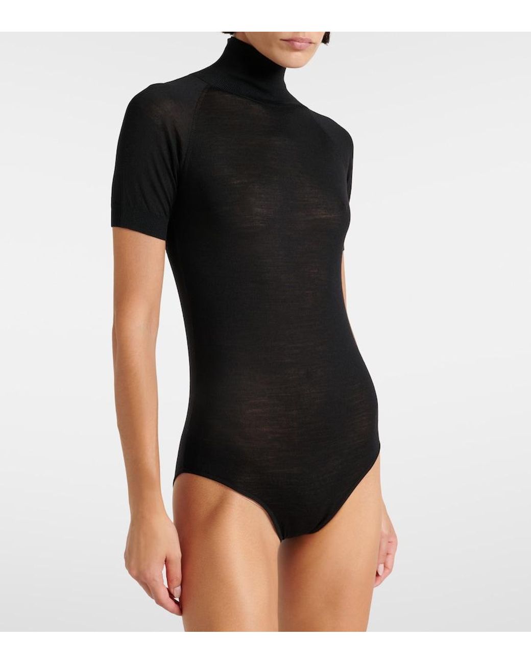 Alaïa Black Wool Bodysuit
