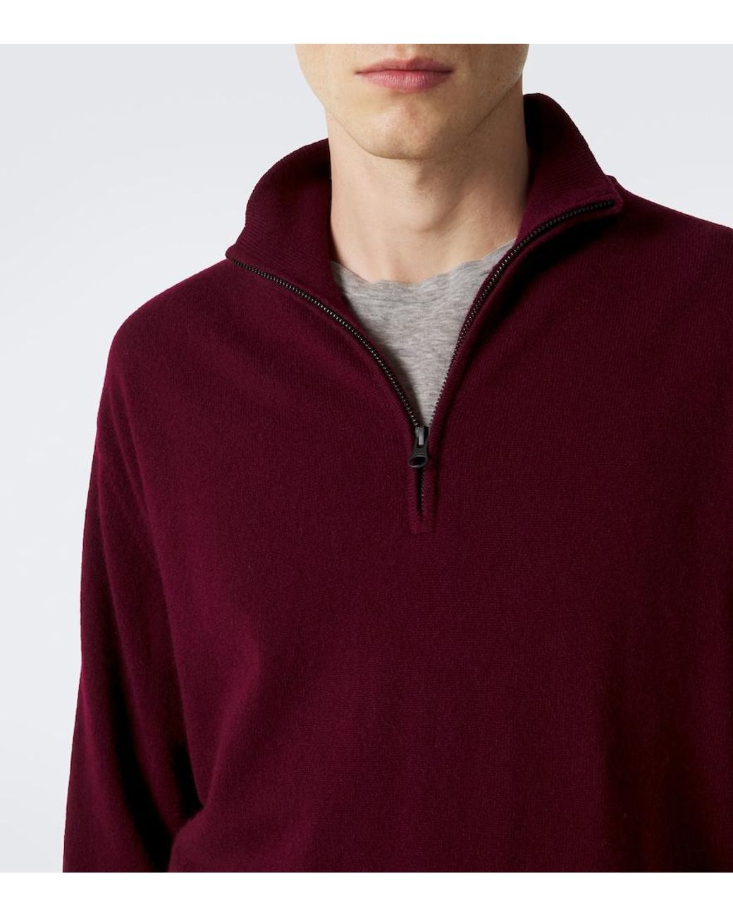 Lisa Yang Red Augustus Cashmere Half-Zip Sweater for men