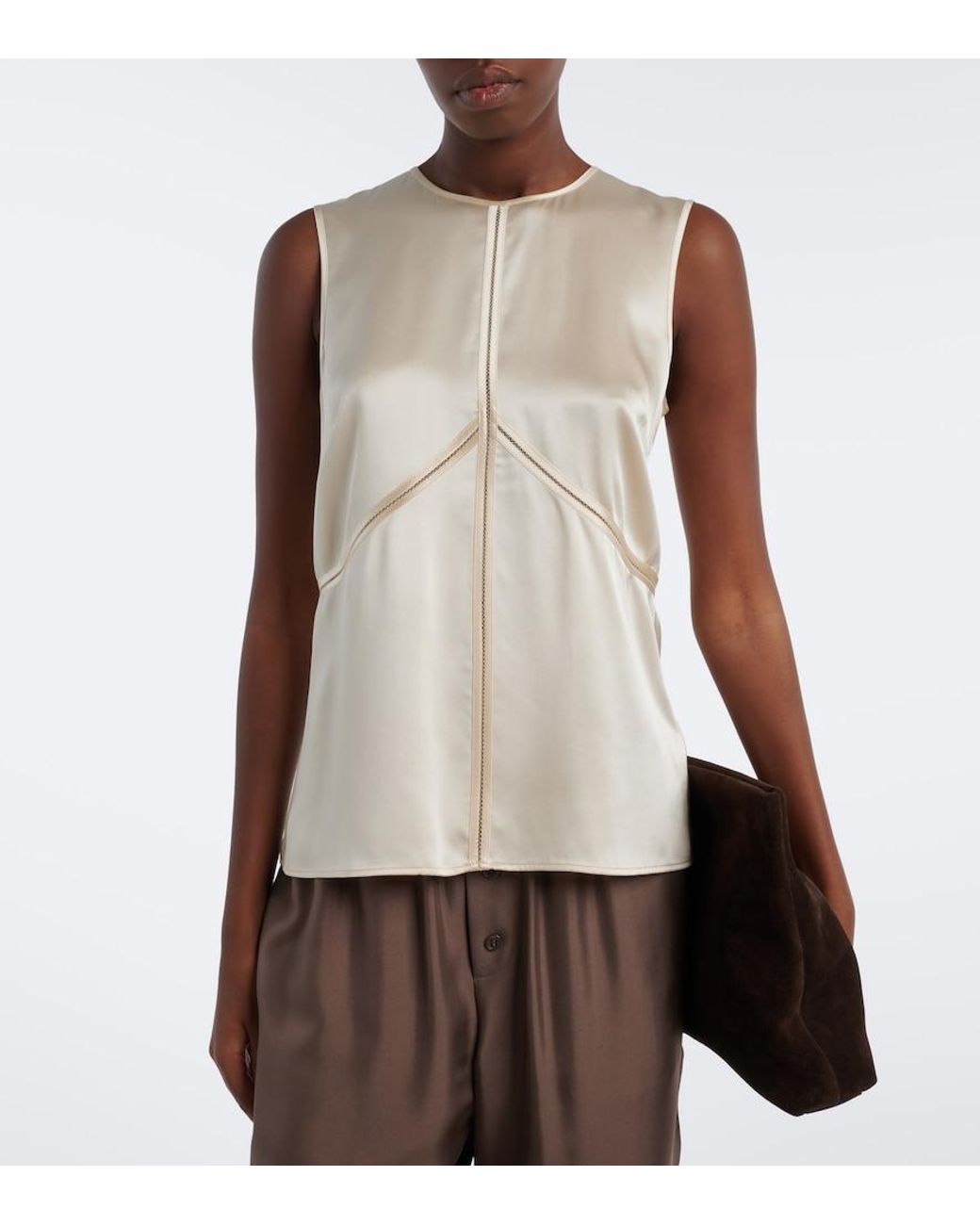 Joseph Natural Hebe Silk Satin Top
