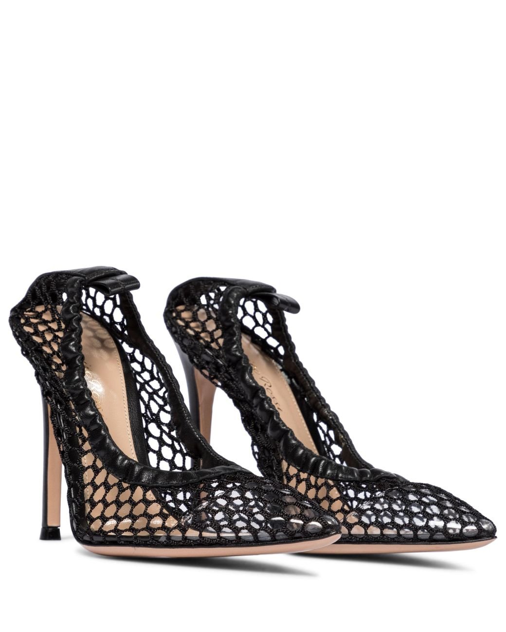 Gianvito Rossi Alisia 105 Leathertrimmed Mesh Pumps in Black Lyst