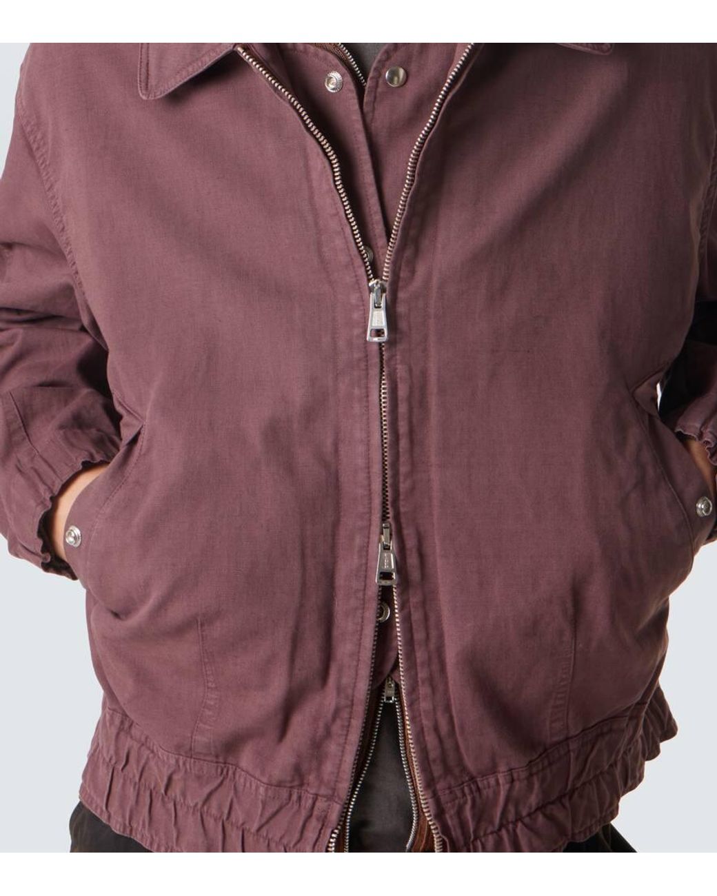 Our Legacy Purple Command Cotton And Linen Bomber Jacket for men
