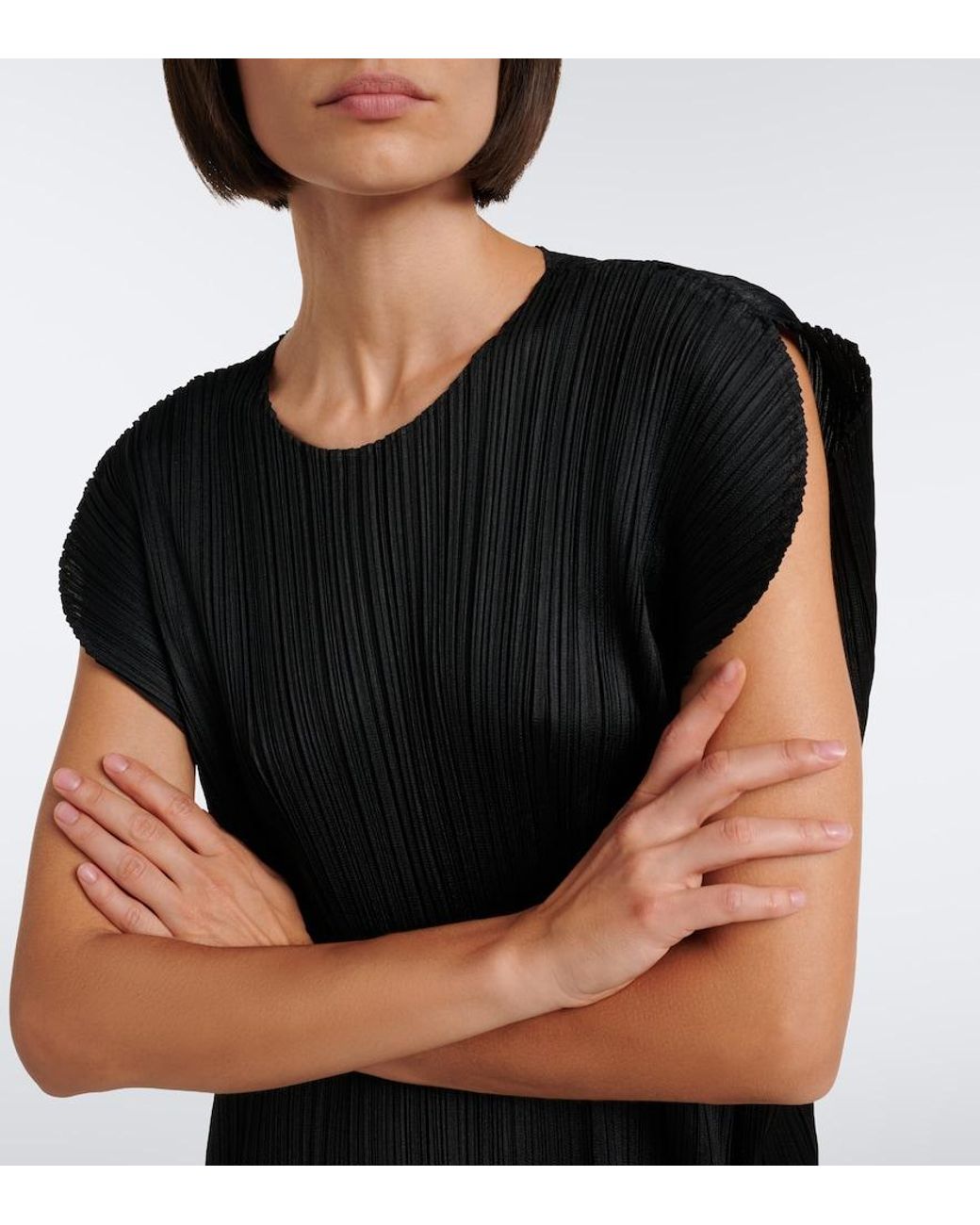 Pleats Please Issey Miyake Black Monthly Colors: July Pleated Dress