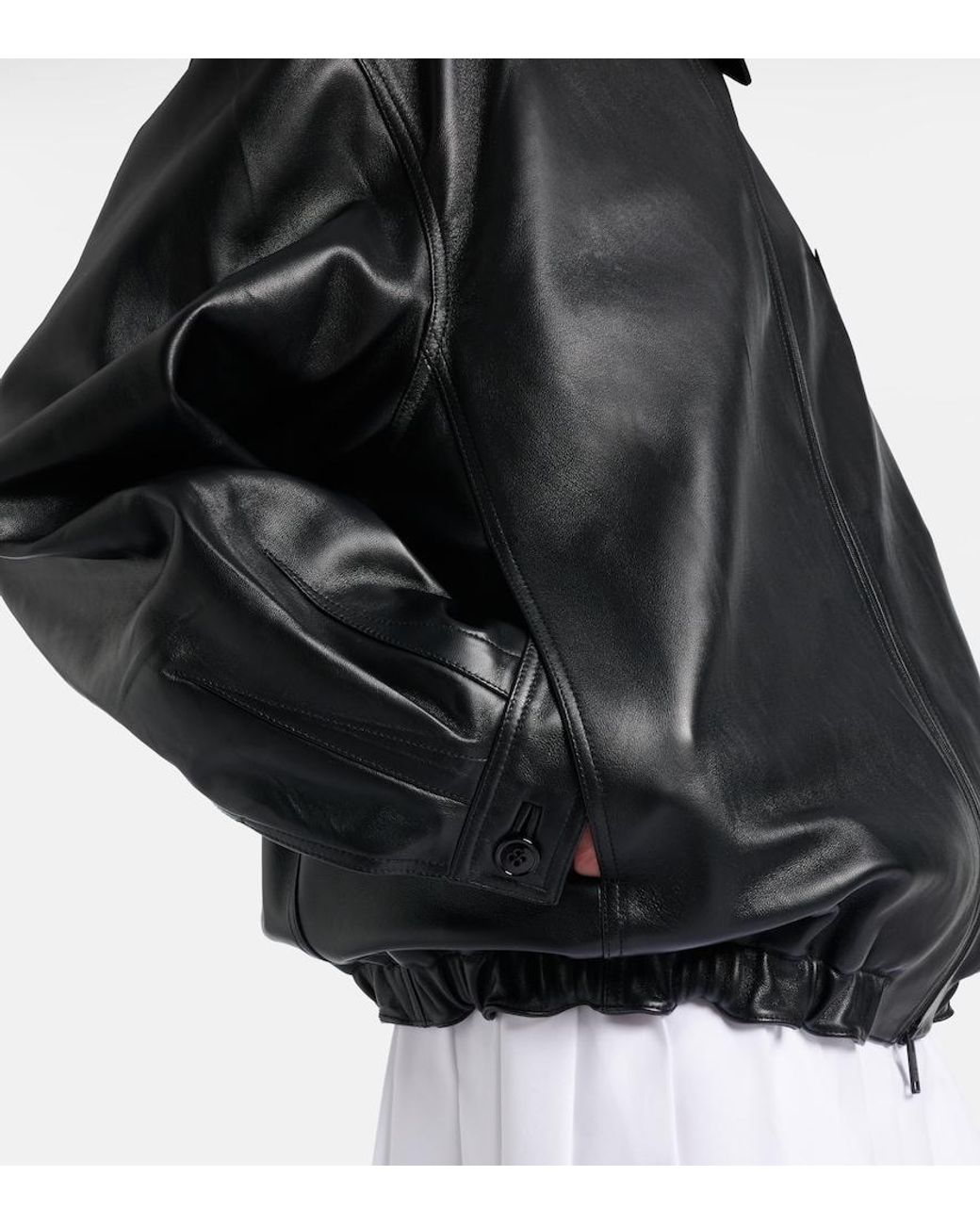 Prada Black Leather Blouson Jacket